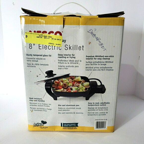 New Open Box Nesco Everyday Skillet 8-inch ES-08 Black Electric 800 Watts Tested - Picture 2 of 7